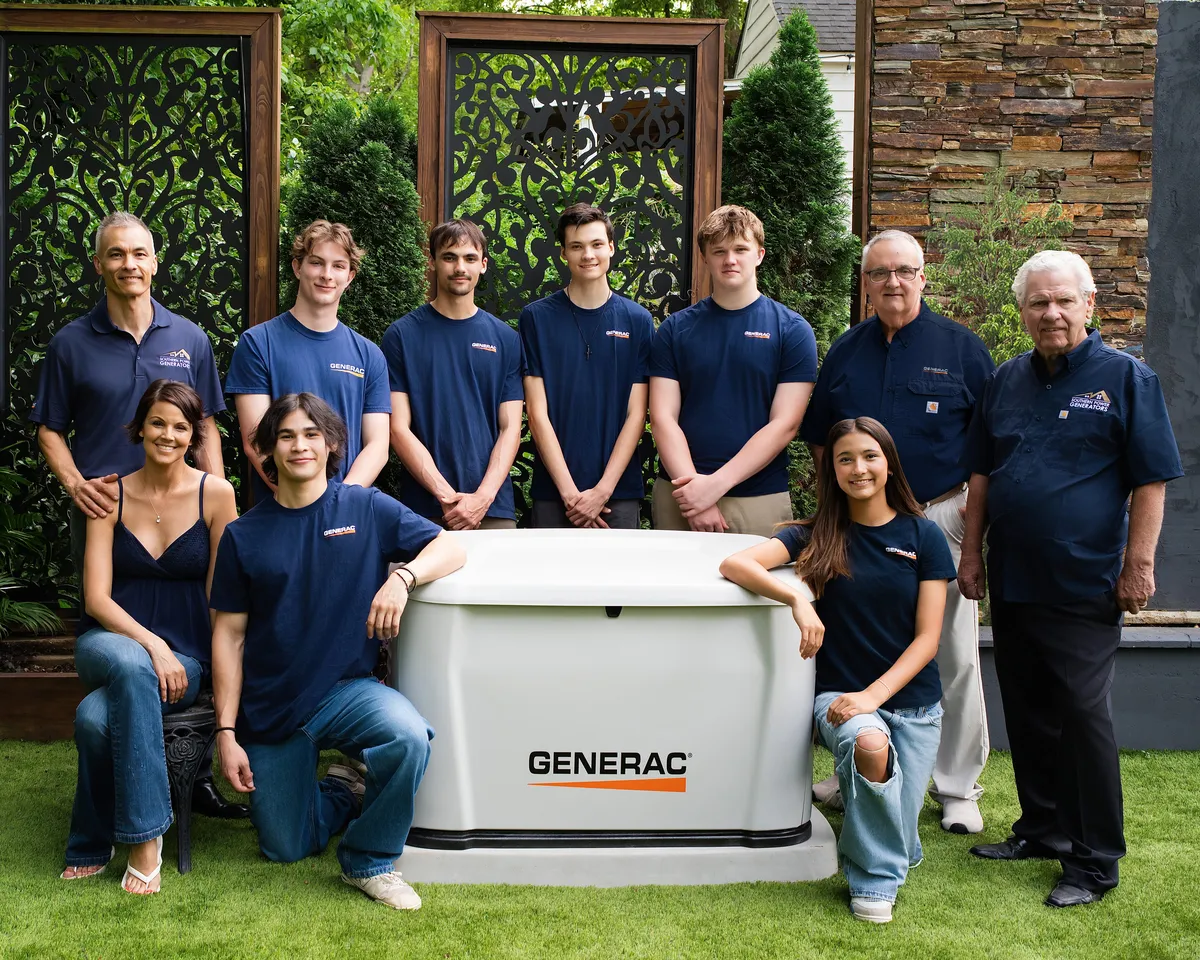 The Southern Power Generators team with a Generac home standby generator